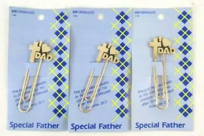 3 Vintage Mastercraft Jewelry Page Markers Bookmarks Religious 1987 Dad Father • $12.34