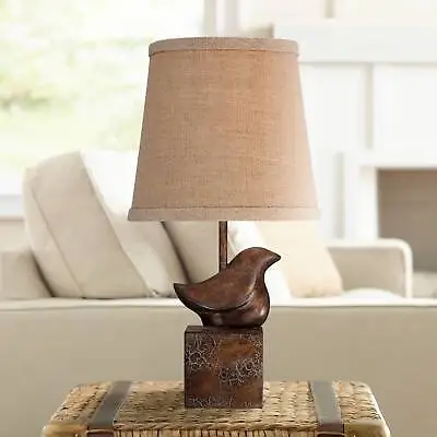 Bird Modern Rustic Farmhouse Accent Table Lamp 15 1/2  High Bronze For Bedroom • $39.99