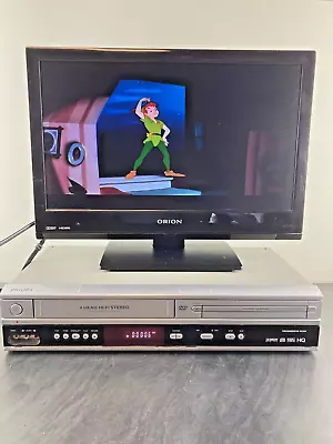 Philips VCR DVD Combo Player VHS Recorder DVP3050V 4 Head Hi-Fi Stereo No Remote • $39.99