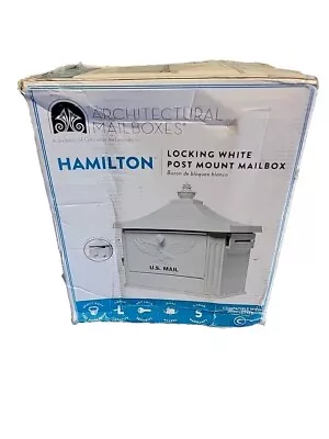 Hamilton Premium White Large Locking Aluminum Post Mount Mailbox • $84.99
