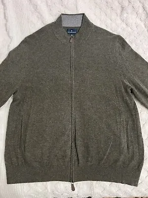 Men's Cashmere Full Zipped Sweater Size XXXL Grey Buttoned Down Amazon Brand • $63.99