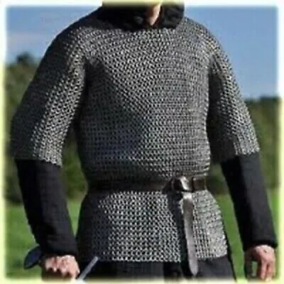Flat Riveted With Flat Washer Chainmail Shirt 9 Mm Medium Size Half X-mas Gift • £139.53