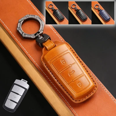 $28.50 • Buy Genuine Leather Car Smart Key Case Cover Holder Bag For Volkswagen VW Passat CC