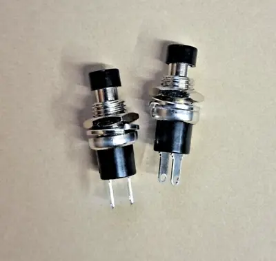 (2) - SPST Micro Momentary Push Button Switch - Normally Open - Black • $1.95