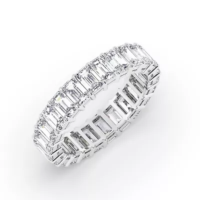 E/VS Lab-Grown Emerald Cut Diamond Full Eternity Ring In 950 Platinum • $1332