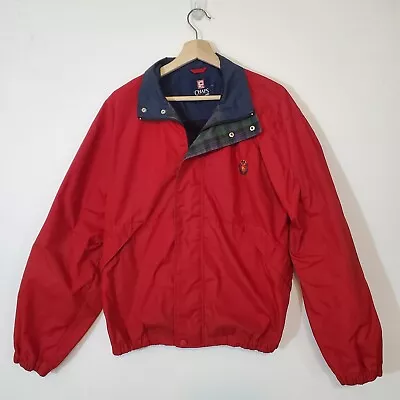 Vintage Chaps Ralph Lauren Windbreaker Mens Large Crest Logo Jacket Red • $14.99