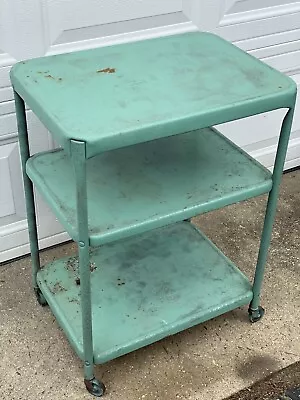 $44.95 • Buy VTG Cosco 3 Tier Rolling Kitchen Cart Bar NJ PICK UP ONLY Upcycle Restore DIY 