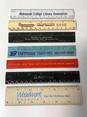 LOT OF 6 Plastic & Paper Advertising 6  Rulers - Nice Selection! • $9.96