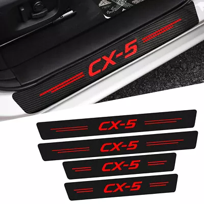 4x Red Mazda CX-5 Car Door Step Plate Sill Scuff Protector Anti-Scratch Stickers • $16.88