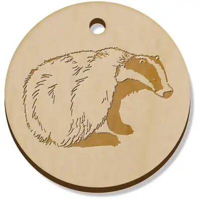 $7.57 • Buy 11 X 34mm 'Sitting Badger' Wooden Pendants / Charms (PN00030099)