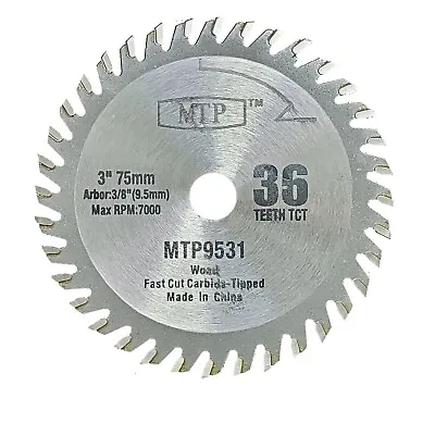 3  Wood TCT  Cutting Blade For Ryobi Milwaukee Dewalt Cut Off Saw 3/8  9.5mm • $12.95