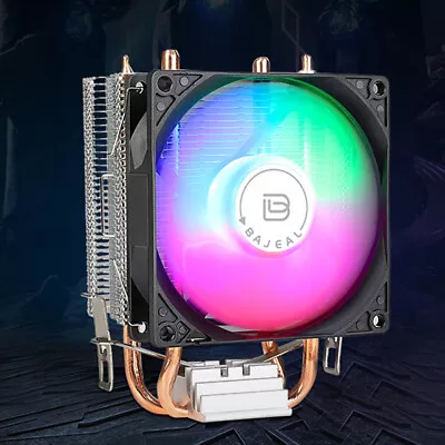 CPU Air Cooler Silent RGB Fan For Intel LGA775 1150/1151/1155/1156/1200 AMD AM2 • £8.99