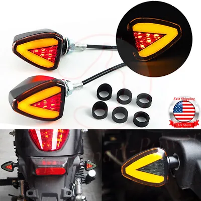 Motorcycle Turn Signals Front Light Indicator Run Brake Stop Universal LED Amber • $8.45