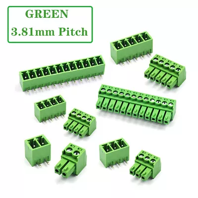 Green PCB Terminal Block Connector 3.81mm Pitch 2 3 4 5 6 7 8 10 11 12 PIN • $1.59