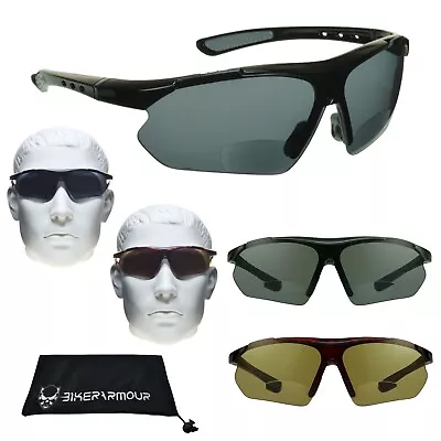 Sport Bifocal Sun Reader Sunglasses For Motorcycle Golf Cycling +1.50 To +3.00 • $11.99