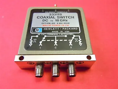 $21.88 • Buy HP 33311B Coaxial Switch  SMA / 0-18 GHz   Option: 011 (5 Vdc) Tested  #3