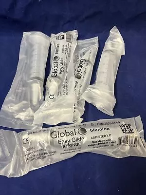 5- 60cc 2oz CATHETER TIP Easy Glide SYRINGES 60mL NEW SYRINGE ONLY NO NEEDLE • $15