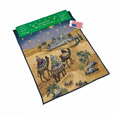 It Came To Pass Wisemen Christmas Tapestry Bannerette Wall Hanging W/Lights • $14.99