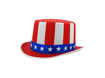 Mens Uncle Sam Top Hat Red White Blue Patriotic July 4th Costume Accessory Prop • $14.55