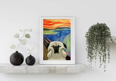 A4 The Scream The Pug Painting Music Film Art Retro Poster  culture Print • $7.14