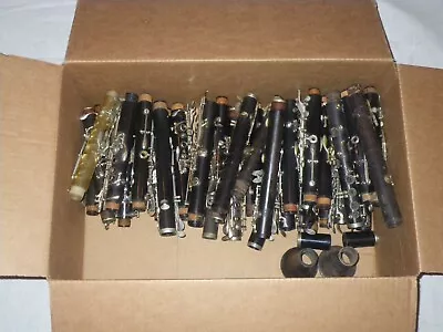 LARGE LOT OF CLARINET PARTS - 45 PIECES 20+ LBS -UPPER & LOWER JOINTS With KEYS • $99.99