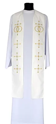 Cream Clergy Stole  Wedding  SH631-K51 Vestment Estola Crema  Boda  Creme Stola • $145