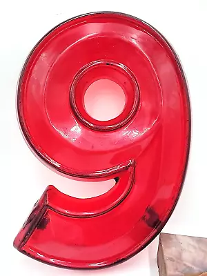 *Rare*  12  Vintage Movie Theater Sign Graphic Number Plastic Red NINE *9* • $15
