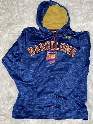 Umbro Barcelona Sweater Adult Medium Blue Pullover Long Sleeves Hoodie Mens • $15