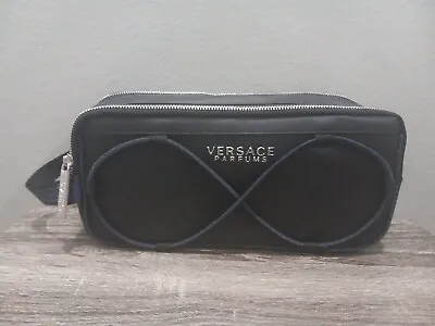 Versace Parfums Black Toiletry Case Travel Bag Mens Kit Pouch  New 10  X 5  X 3  • $48.99