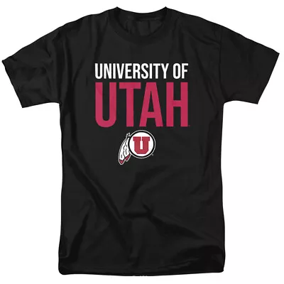 University Of Utah Adult T-Shirt Stacked Black S-5XL • $23.99