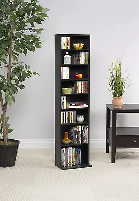 Multimedia Storage Cabinet Stand Tower DVD CD Media Book Rack Shelf Organizer • $83