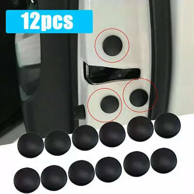 12x Auto Door Lock Screw Protector Cover Caps Kit Black Car Interior Accessories • $4.72