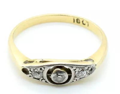 Ring Yellow Gold 18ct Diamond Ladies Jewellery Size K • £149.95