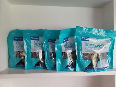 5 Packs Virbac CET Veggiedent FR3SH Tartar Control Chews For Med Dogs Pack Of 30 • $99.99