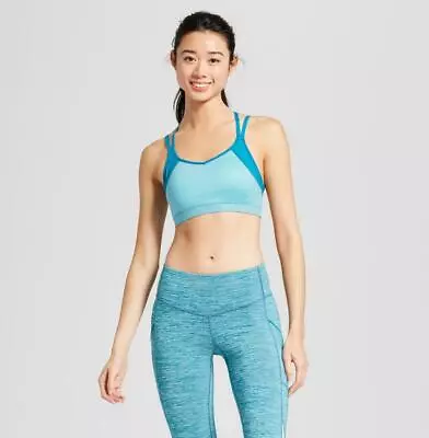 Women's Pinstripe Strappy Cami Sports Bra - C9 Champion (Blue/White) • $19.99