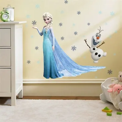 $6.97 • Buy Princess Elsa Anna Wall Stickers Home Bedroom Living Room Mural Home Decals