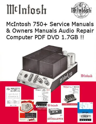 McIntosh Service Manuals Owner Manuals Schematics Catalogs HiFi Audio Repair !! • $12.97