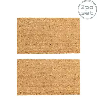 2x Coir Door Mats Natural Coconut Indoor Outdoor Welcome Mats 70 X 40cm Classic • £13