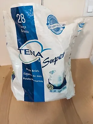  1 Vintage Tena Super Night Diapers/brief Size Large From 2003! • $8