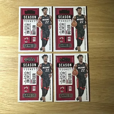 🔥🔥🔥 (4) Jimmy Butler Miami Heat 2020 Panini Contenders Season Ticket🔥🔥🔥 • $1.95