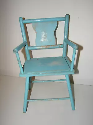 Vintage Large Doll Baby Furniture Wooden Potty Seat High Chair 14  • $33