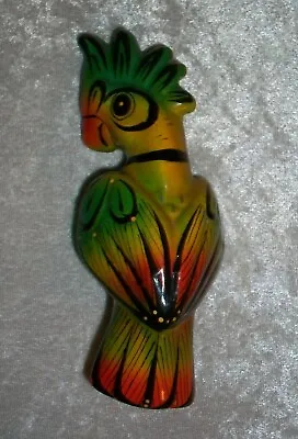 Vintage Signed Mexican Talavera Folk Art Pottery Parrot Patio Bird Figurine • $22.40