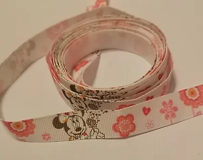 Grosgrain Ribbon Disney Minnie Mouse  15mm Width Sold As 1 Metre Lengths  • £1.20