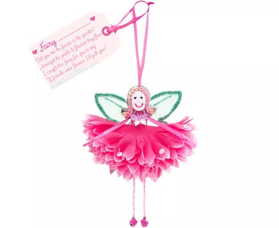 Fuchsia Flower Fairy (you Personalise) Friend Gift Decor Card Fair Trade Hanging • £7.25