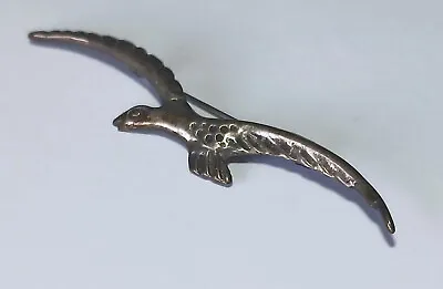 Antique Mexican Sterling Silver Brooch Of Bird In Flight 2.5  W/ C-clasp • $11.95