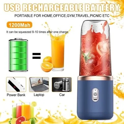 400ml Electric Mini Juice Maker Portable Blender Smoothie Juicer Fruit Machine • £8.99