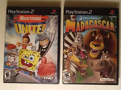 Nicktoons Unite & Madagascar (Playstation 2) PS2 Lot Of 2 Games W/Cases Tested • $16.99