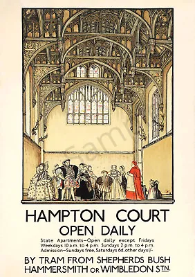 £4.99 • Buy VINTAGE POSTER Tudor Hampton Court Retro Tram Advertisement Art Print A3 A4