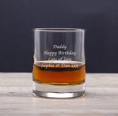 £9.99 • Buy Personalised Engraved Whiskey Brandy Tumbler Glass Birthday Gift 60th 65th 70th