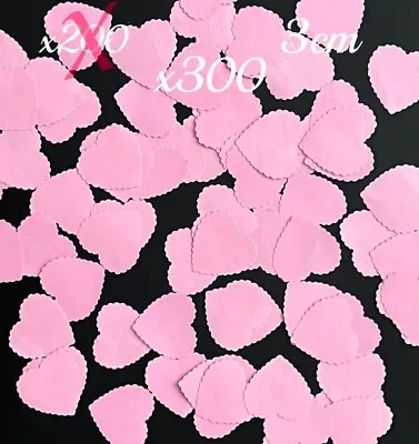 300 Pink Paper Love Hearts Valentines Wedding Birthday Table Confetti Decor 3cm • £2.99